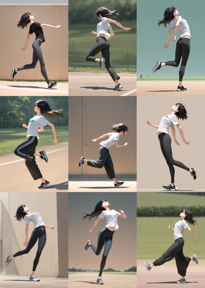 AnnnslMIXIllustriousXL v5.1 - 踵で着地、接地しているポーズを表現するプロンプト、画像生成結果:画像45