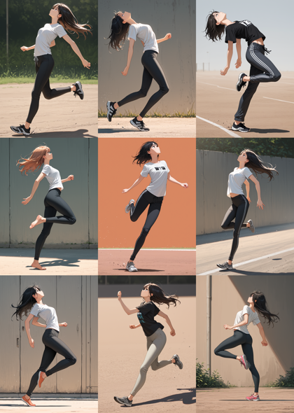 Blafbastic Illustrious Mix v3.0 - 踵で着地、接地しているポーズを表現するプロンプト、画像生成結果:画像42