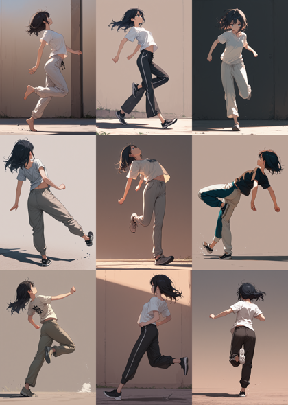 boleromix v8.15 - 踵で着地、接地しているポーズを表現するプロンプト、画像生成結果:画像61