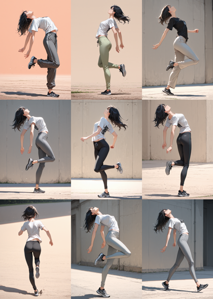 Diving-Illustrious Anime v13.0 - 踵で着地、接地しているポーズを表現するプロンプト、画像生成結果:画像13