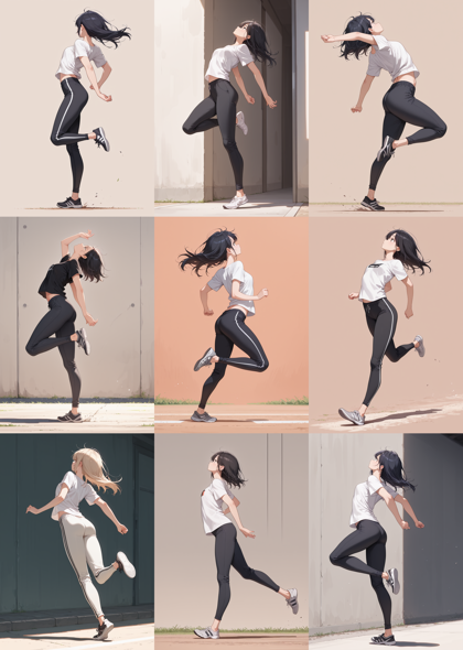 Emoxa Illustrious v1.0 - 踵で着地、接地しているポーズを表現するプロンプト、画像生成結果:画像41