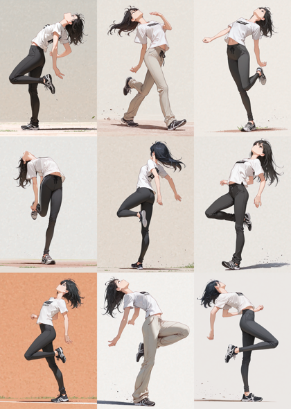 endlustria v3 - 踵で着地、接地しているポーズを表現するプロンプト、画像生成結果:画像58