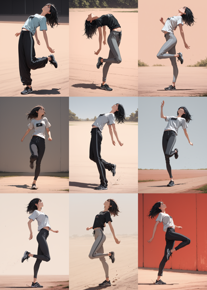 FlareDiffusion v18 - 踵で着地、接地しているポーズを表現するプロンプト、画像生成結果:画像19