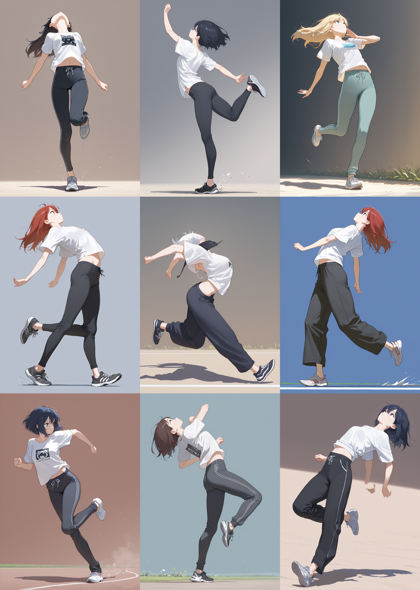 GrayColor - 2.5D model v2.0 - 踵で着地、接地しているポーズを表現するプロンプト、画像生成結果:画像36