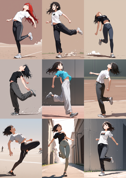 Ikastrious v17.2 - 踵で着地、接地しているポーズを表現するプロンプト、画像生成結果:画像56