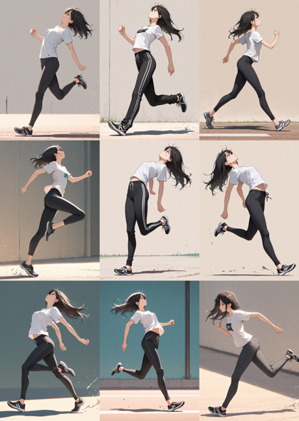 Nova Anime XL v14.0 - 踵で着地、接地しているポーズを表現するプロンプト、画像生成結果:画像3
