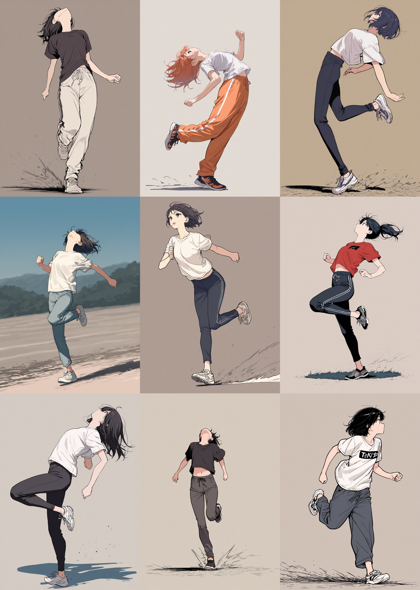 Raehoshi illust XL v8.0 - 踵で着地、接地しているポーズを表現するプロンプト、画像生成結果:画像25