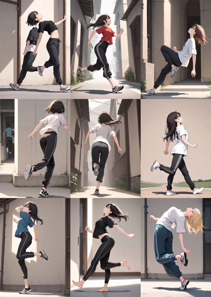 Sudachi v1.0 - 踵で着地、接地しているポーズを表現するプロンプト、画像生成結果:画像30