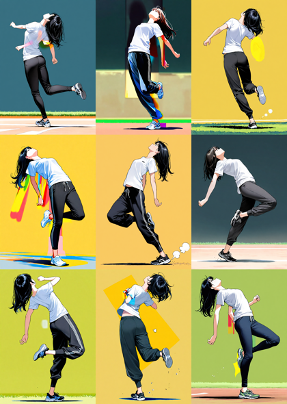 WAI-SHUFFLE-NOOB v-pred-04 - 踵で着地、接地しているポーズを表現するプロンプト、画像生成結果:画像2