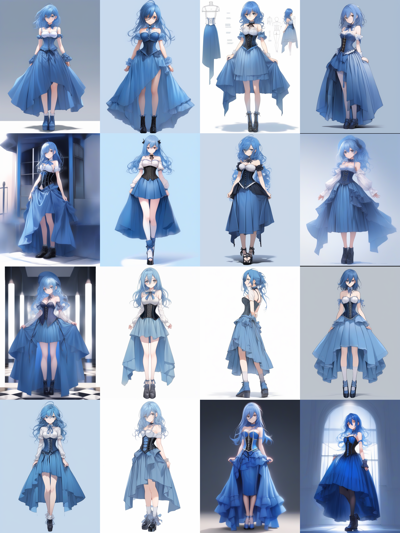 Animagine XL - 胸下まであるスカートを描画するプロンプト:画像8
