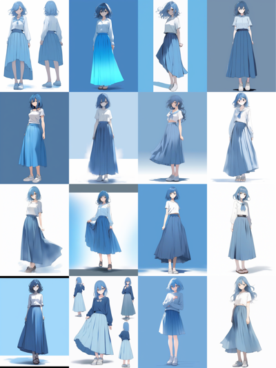 Animagine XL - 胸下まであるスカートを描画するプロンプト:画像16