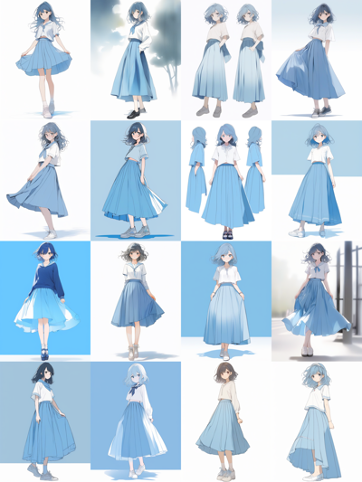 Animagine XL - 胸下まであるスカートを描画するプロンプト:画像28