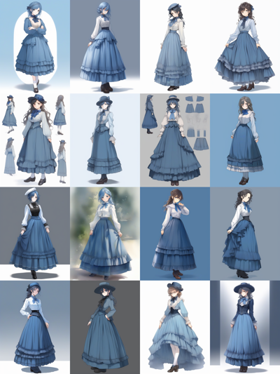 Animagine XL - 胸下まであるスカートを描画するプロンプト:画像24