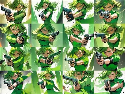 BreakDomainXL v05g - 拳銃を構えるポーズのプロンプト・画像生成結果:画像12