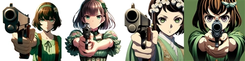 拳銃を構えるポーズのプロンプト・画像生成結果:画像27