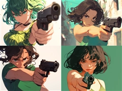 拳銃を構えるポーズのプロンプト・画像生成結果:画像20