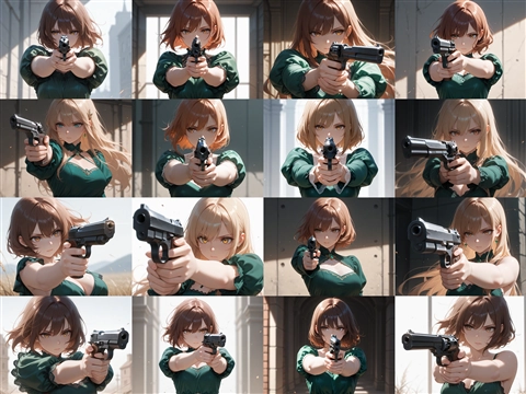 Prefect Illustrious v1.0 - 拳銃を構えるポーズのプロンプト・画像生成結果:画像5