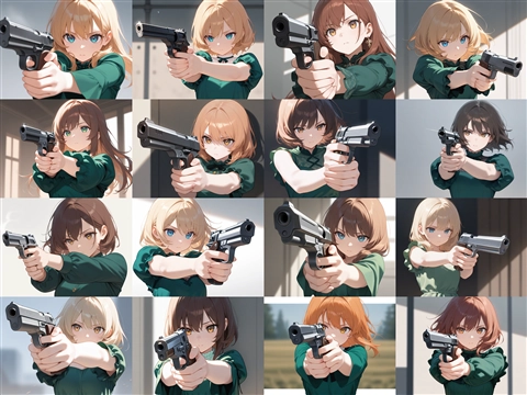 BoobAi Alpha v2.0 - 拳銃を構えるポーズのプロンプト・画像生成結果:画像8