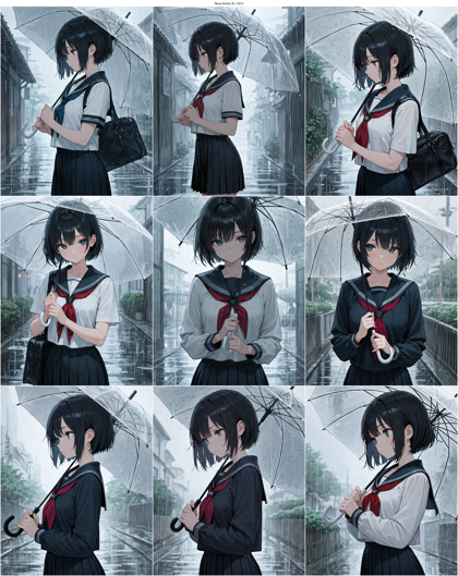 Nova Anime XL v18.0 - 傘をさすキャラクターを表現するプロンプト、画像生成結果:画像2