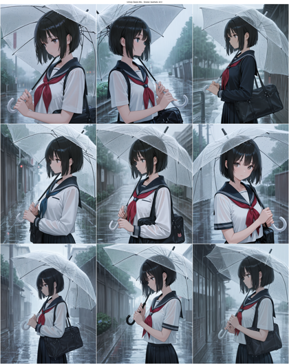 Unholy Desire Mix - Sinister Aesthetic v8.0 - 傘をさすキャラクターを表現するプロンプト、画像生成結果:画像5