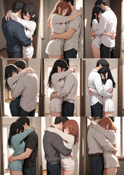 AlcAI - AnimeHaven Awakening - v30 - 抱き合っているシーンを表現するプロンプト、画像生成結果:画像5