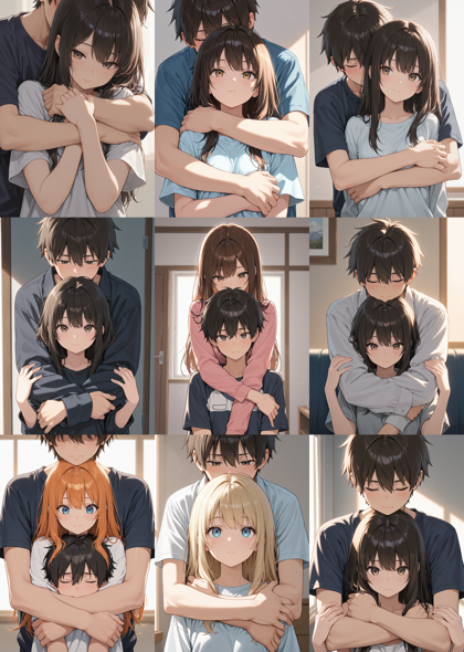 Unholy Desire Mix - Sinister Aesthetic v7.0 - 後ろから抱きしめているシーンを表現するプロンプト、画像生成結果:画像9