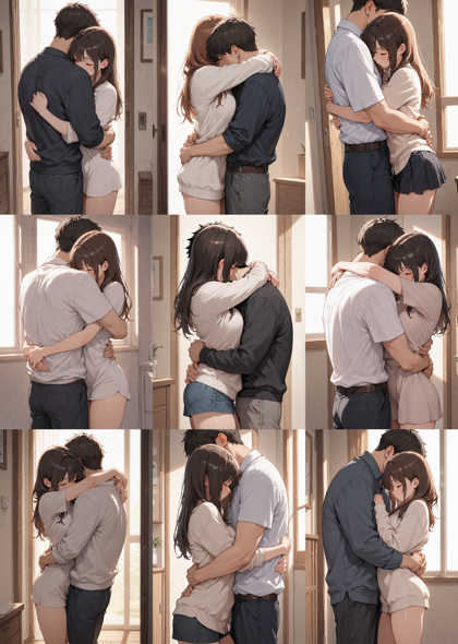 Nova Anime XL v15.0 - 抱き合っているシーンを表現するプロンプト、画像生成結果:画像2