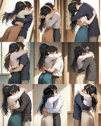 Nova Anime XL v15.0 - 抱き合っているシーンを表現するプロンプト、画像生成結果:画像9