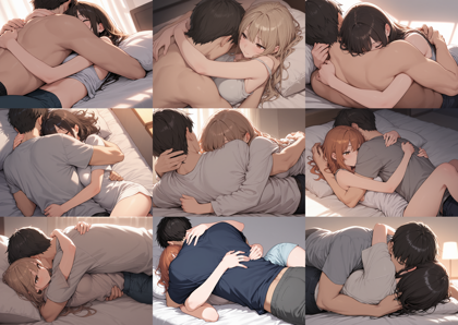 WAI-illustrious-SDXL v16.0 - 抱き合っているシーンを表現するプロンプト、画像生成結果:画像6