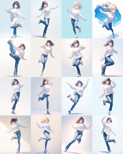 Animagine XL v4.0 - I字バランス のポーズを出力するプロンプト、画像生成結果:画像5