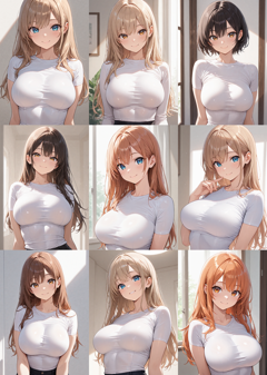 Nova Anime XL v9.0 - 実現不可能なほど体のラインにフィットしたデザインの衣装を表現するプロンプトと画像生成結果:画像9