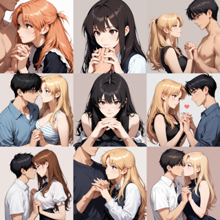 Animij v2.0 - 恋人繋ぎで手をつなぐプロンプト・画像生成結果:画像2
