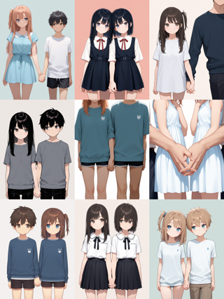 Dvine v5.0 - 恋人繋ぎで手をつなぐプロンプト・画像生成結果:画像10