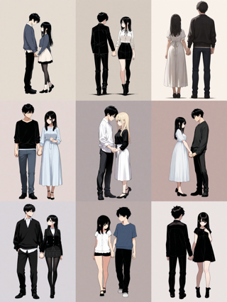 Nova Anime XL v6.0 - 恋人繋ぎで手をつなぐプロンプト・画像生成結果:画像7