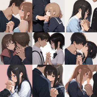 Nova Anime XL v6.0 - 恋人繋ぎで手をつなぐプロンプト・画像生成結果:画像4