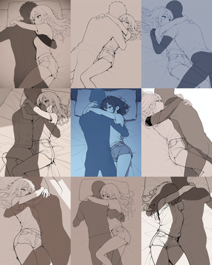 WAI-NSFW-illustrious-SDXL v14.0 - 抱き合っているシーンで手前の人物が透明になる表現のプロンプト:画像5