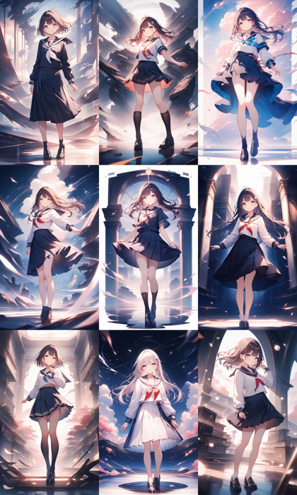Animagine XL v4.0 opt - セーラー服のプロンプト:画像3