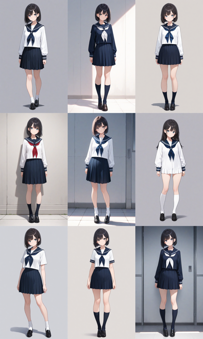 Nova Anime XL v7.0 - セーラー服のプロンプト:画像5