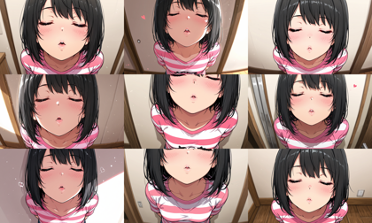 HakushiMix v1.41 - キスをおねだりする表情、シーンを表現するプロンプト、画像生成結果:画像6
