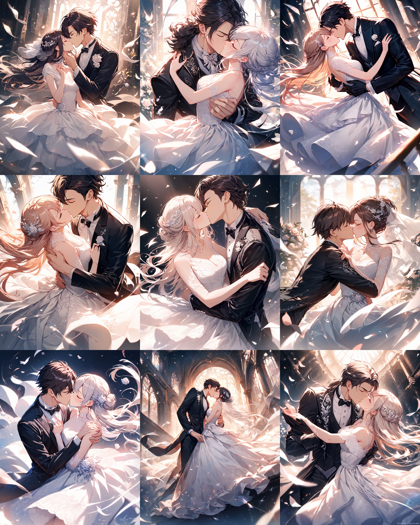 Animagine XL 4.0 opt - キスシーンを表現するプロンプト、画像生成結果:画像3