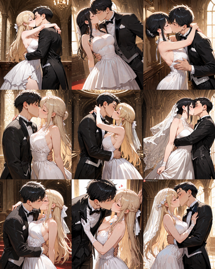 Nova Anime XL v13.0 - キスシーンを表現するプロンプト、画像生成結果:画像2