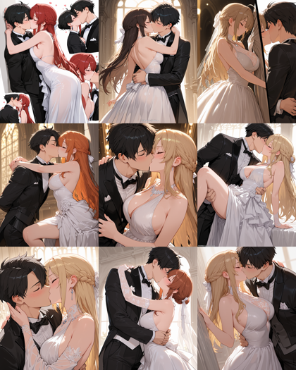 WAI-illustrious-SDXL v15.0 - キスシーンを表現するプロンプト、画像生成結果:画像1