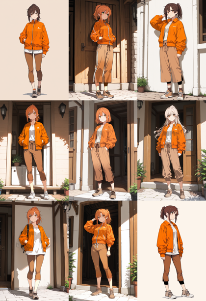 Hakushi Mix v1.41 - ひざ丈程度の長さのパンツを表現するプロンプト、画像生成結果:画像5