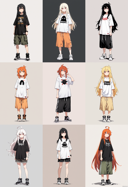 Hakushi Mix v1.41 - ひざ丈程度の長さのパンツを表現するプロンプト、画像生成結果:画像11