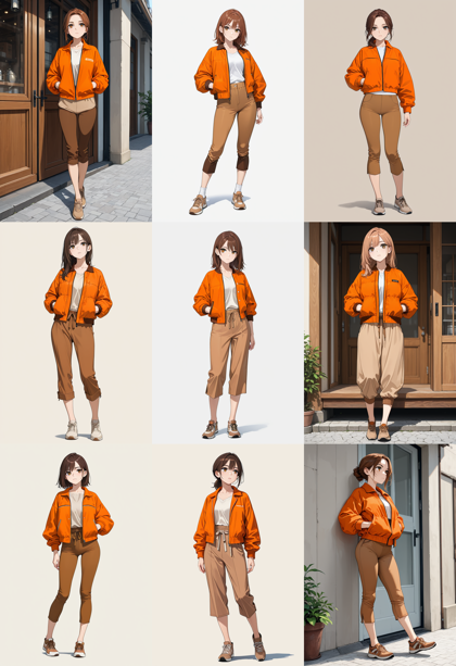 Kawaii Realistic Manga Mix v0.2 - ひざ丈程度の長さのパンツを表現するプロンプト、画像生成結果:画像6