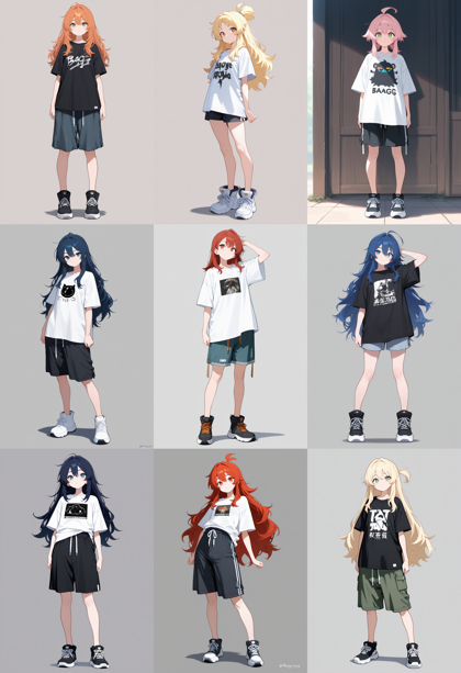 WAI-illustrious-SDXL v15.0 - ひざ丈程度の長さのパンツを表現するプロンプト、画像生成結果:画像7