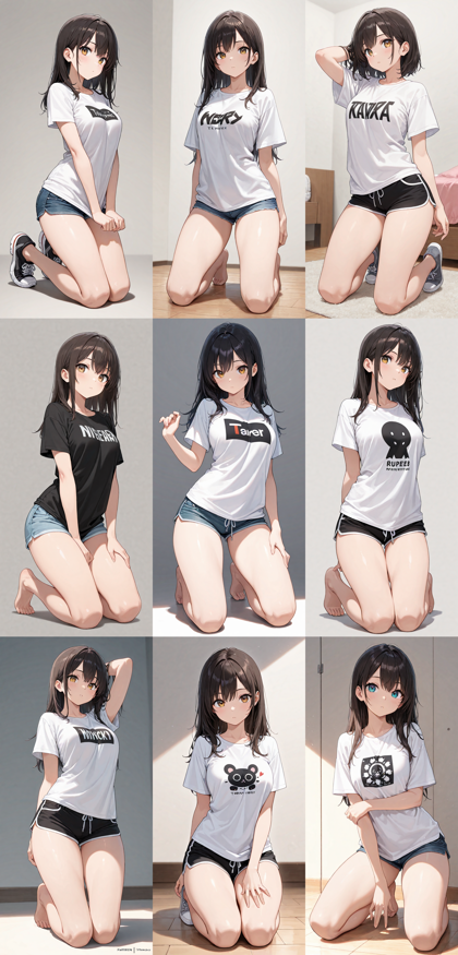 Nova Anime XL v9.0 - 膝立ちするポーズのプロンプト、画像生成結果:画像3