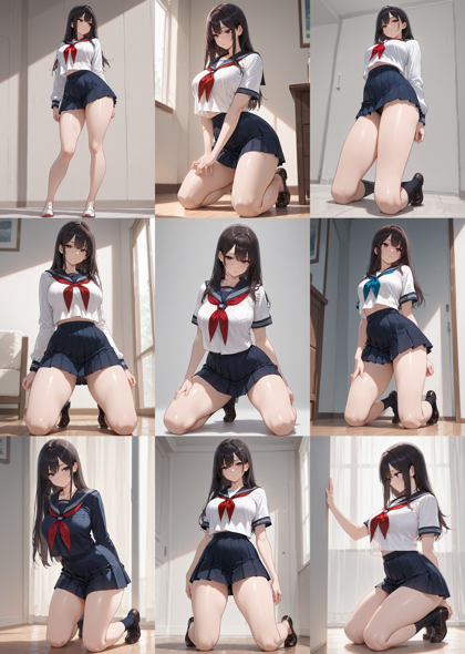 Prefect Illustrious v2.0p - 膝立ちするポーズのプロンプト、画像生成結果:画像10
