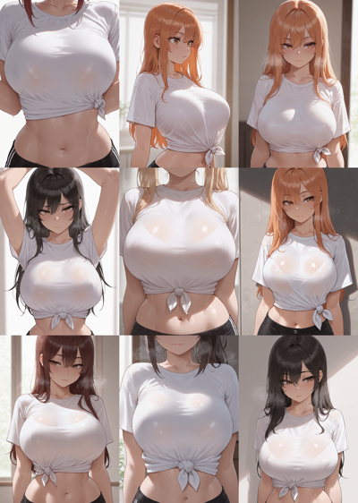 Prefect Illustrious v1.5 - 腰の上で縛られたシャツを表現するプロンプト、画像生成結果:画像4