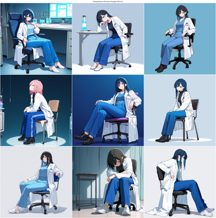 Diving-Illustrious Flat Anime Paradigm Shift v6.3 - 白衣を表現するプロンプト、画像生成結果:画像5